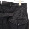 50s Vintage Needle Cinch Striped Pattern high waist Pants Gray Button fly Men's Used