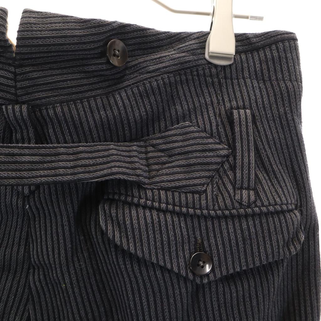 50s Vintage Needle Cinch Striped Pattern high waist Pants Gray Button fly Men's Used
