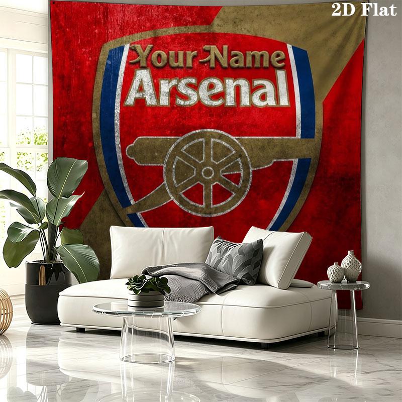 Arsenal F Custom Name Wall Tapestry Aesthetic Wall Hanging Printed Fabric Blanket Decorative Tapestries for Bedroom Living Room Home Decor