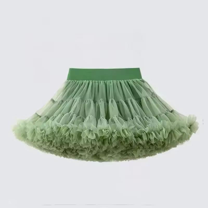 Gonna in Pizzo Bambina Morbida Chiffon Sottogonna Colori Solidi Gonne Tutù Gonna da Ballo Bambina Sottogonna in Tulle di Natale Tulle