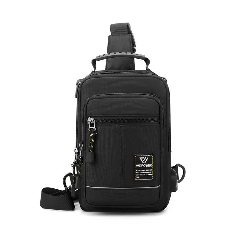 Geantă de umăr pentru bărbați, impermeabilă, USB, pentru bărbați, geantă pentru piept pentru bărbați, antifurt, scurtă de călătorie, pentru piept.