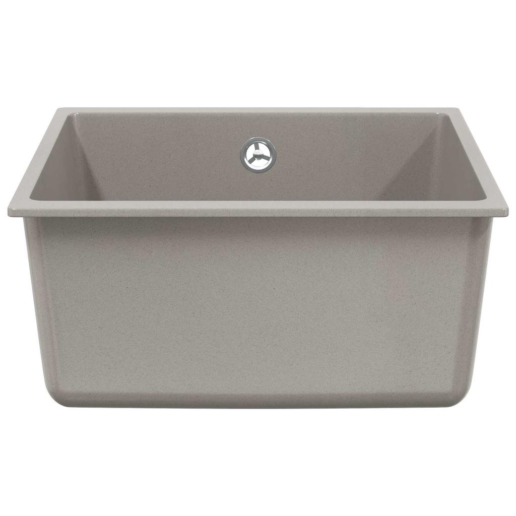 Grey Kitchen Sink 430 X 460 Mm Made of 80percent  Quartz and 20percent  Resin