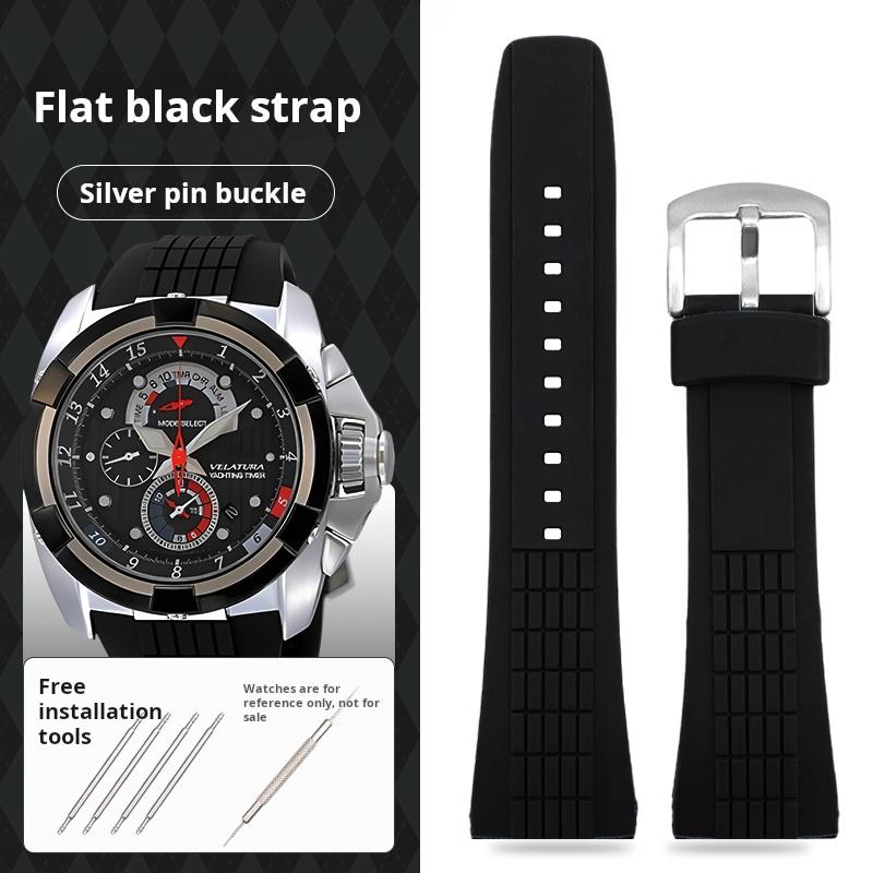 26mm Blau Gebogenes Silikon Uhrenarmband Für Seiko VELATURA/SRH 006 013 SPC007J1 SNAE17 Herren Sport Gummi Uhrenarmband Zubehör