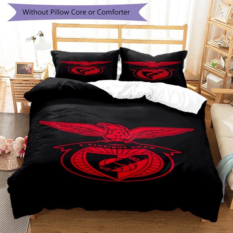 3pcs Benfica Bedding Set Duvet Cover Closure Includes 1 Duvet Cover & 2 Pillowcases, Soft and Comfortable for All Seasons.