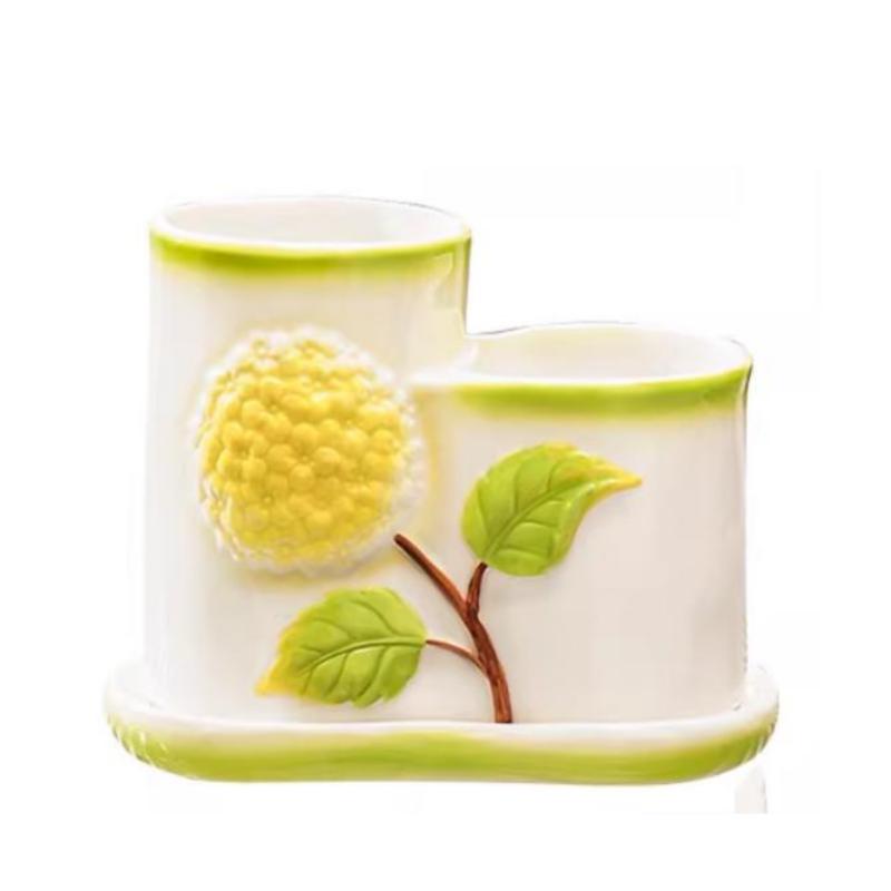 Ceramic Storage Rack Chopstick Holder Hydrangea-style Dish Storage Box Kitchen Utensils  Kitchen Organization Accessories