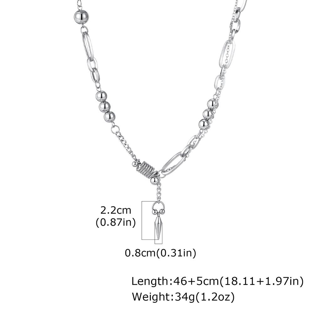 Hip Hop Rivet Necklace For Man,Punk Stainless Steel Splicing Clavicle Sweater Chain Choker,Trendy Unisex Jewelry Gift
