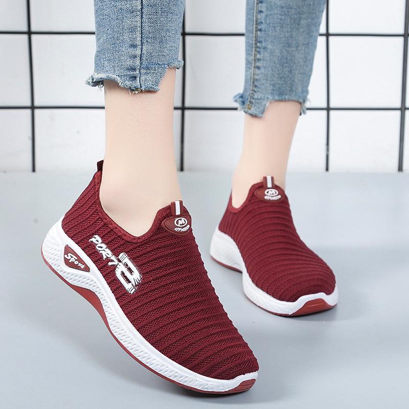 New spring women's sports shoes, fashionable, breathable, lightweight, non-slip, wear-resistant, casual sports shoes flat shoes