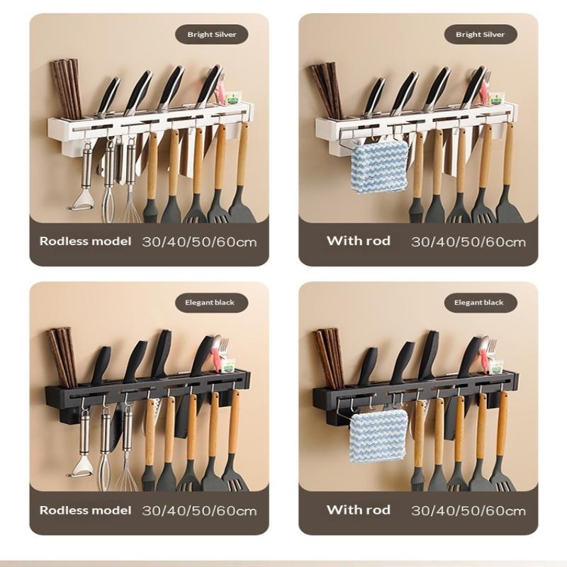 Stainless Steel Knife Holder Chopstick Holder Multi-Functional Knife Storage Rack Wall-Mounted Kitchen Rack