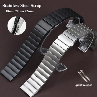 Bracelet de montre en acier 18 mm 20 mm 22 mm pour Samsung Gear S5 S4 S3 Frontier Classic Bracelet de montre pour HUAWEI 41 mm 42 mm 46 mm Accessoire