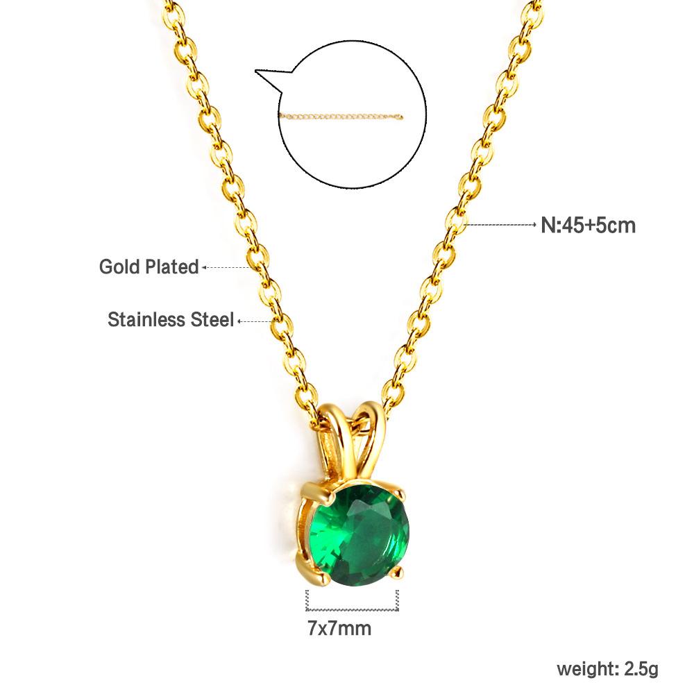 Simple Round White Diamond Pendant Necklace Elegant Versatile Collarbone Chain Jewelry For Women