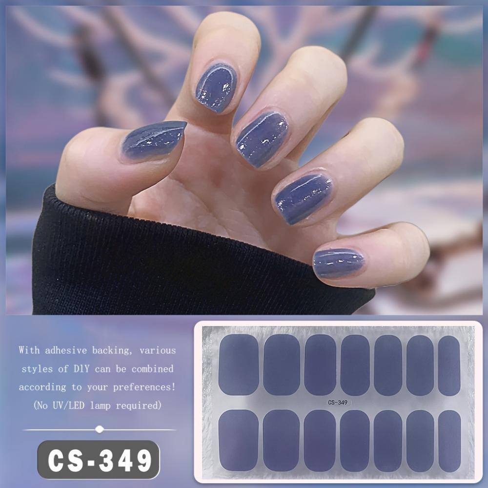 Ladies Fashion Themed Nail Sticker Self Adhesive Waterproof Gel Nail Film with Glitter Embellishment, Easy To Apply and Remove, Nail Accessories