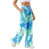 Womens Loose Straight Leg Athletic Pants Printed Stretch Running Fitness Casual