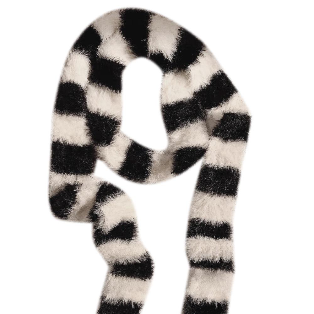 Y2k Aesthetic Colorful Striped Scarf Thin Long Skinny Scarf Skinny Belt Warm Knitted Scarf Photo Props