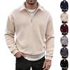 Men's Half Zip Sweatshirt with Turn-Down Collar, Casual Double-Sided Pullover