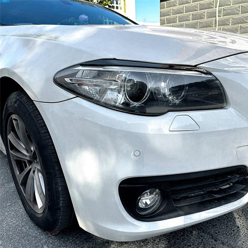 A28G-For BMW 5Series F10 F11 Later Stage 15-17 Front Headlight Cover Garnish Strip Eyebrow Cover Trim Sticker