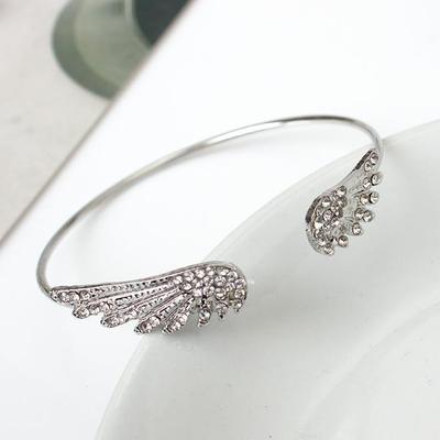 Pulseira Aberta Asas de Anjo de Diamante - Joias de Liga Mais Vendidas