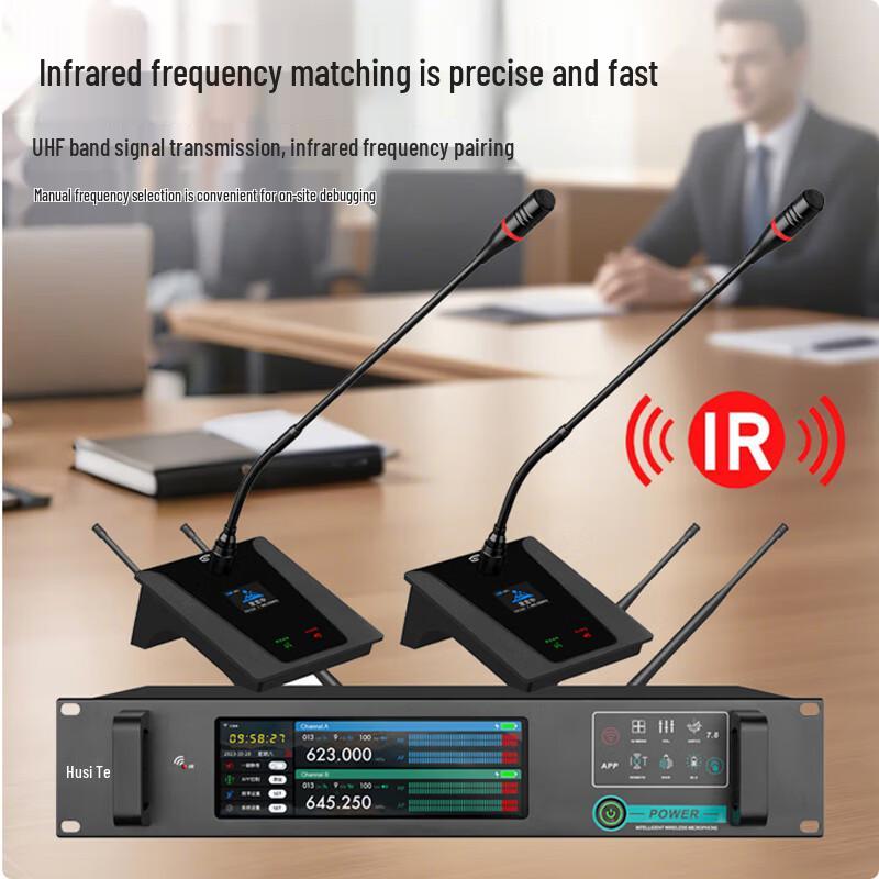 Professional True Diversity Wireless Microphone System with 7.8-inch Touchscreen Host (CN Version)