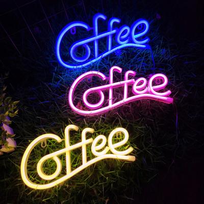Koffieletter-neonreclamelamp Creatieve vorm Batterijgevoed Flikkervrij LED-neonlicht met laag stroomverbruik