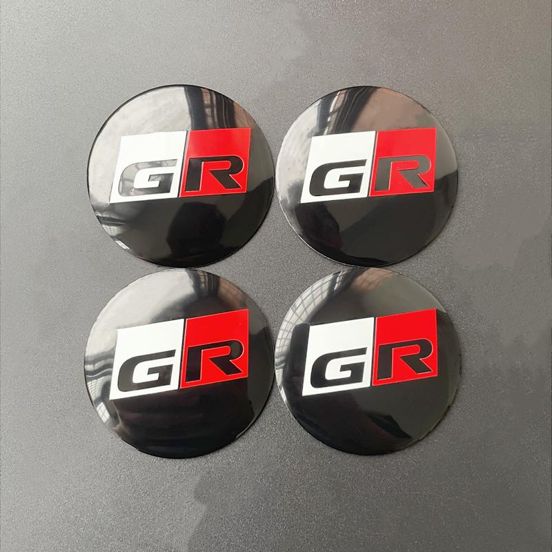 4Pcs 56mm GR Sport Logo Car Wheel Center Hub Cap Stickers Rim Decal For Toyota Corolla 86 Supra CHR Yaris Camry Prius Rav4 Auto