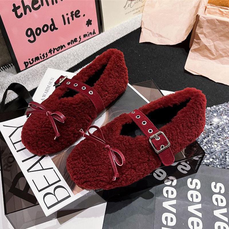 

Women Fur Loafers Shoes Flats Warm Shallow Cotton Shoes Woman 2025 Trend Fashion Casual Shoes Winter Cozy New Mujer Zapatilllas 40