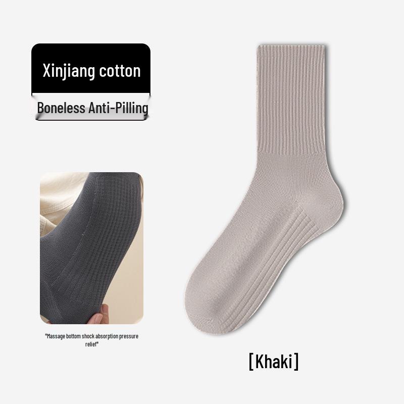 Men's Mid-Calf Cotton Socks: Sweat-Absorbent, Odor-Resistant, Antibacterial Casual and Sports Wear