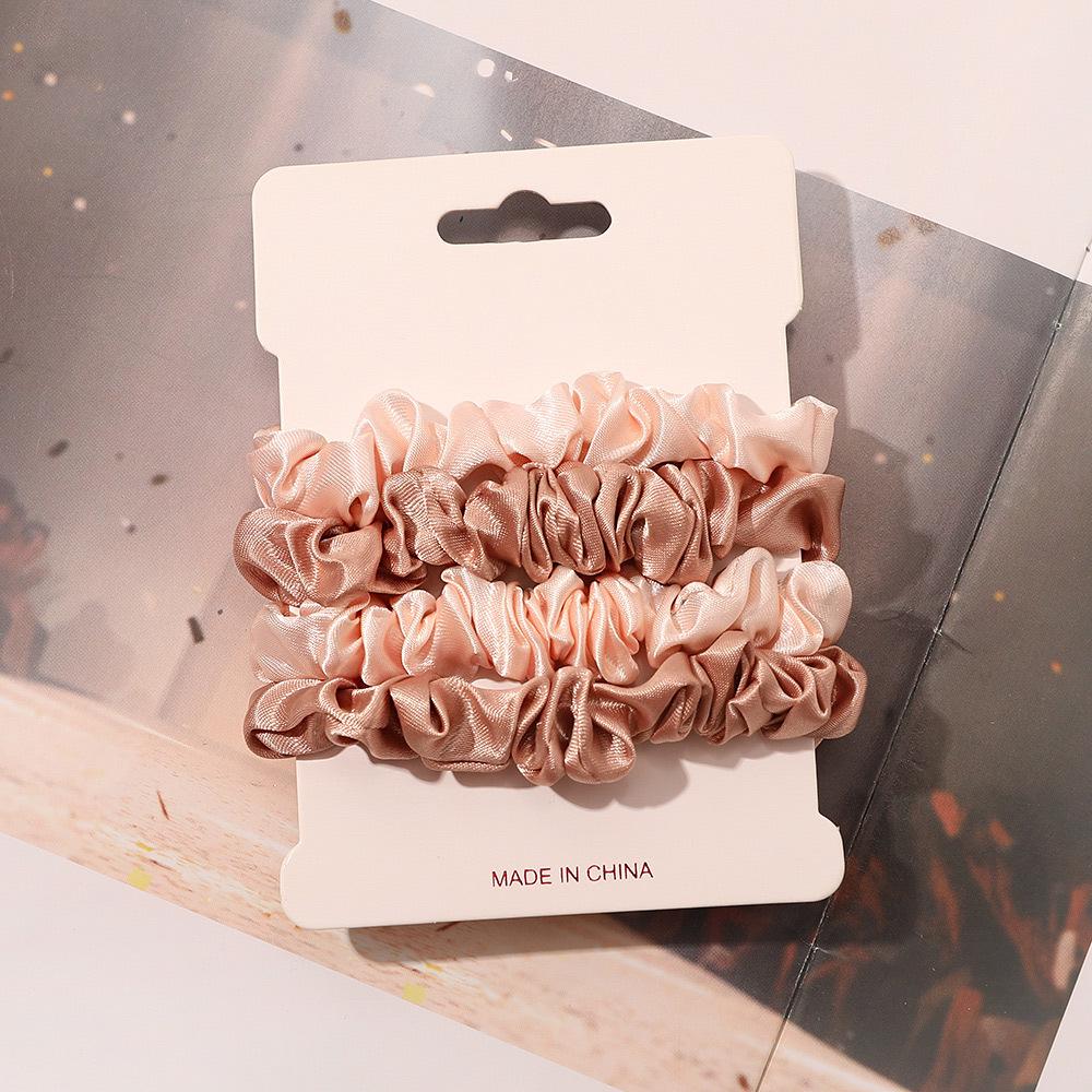 Cross-border Satin Hair Tie & Headband Set - Pig Intestine Style, Simple Ponytail, Leather Bun Tie