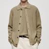 Men's Casual Knitted Cardigan Solid-Color Open-Front Sweater Coat