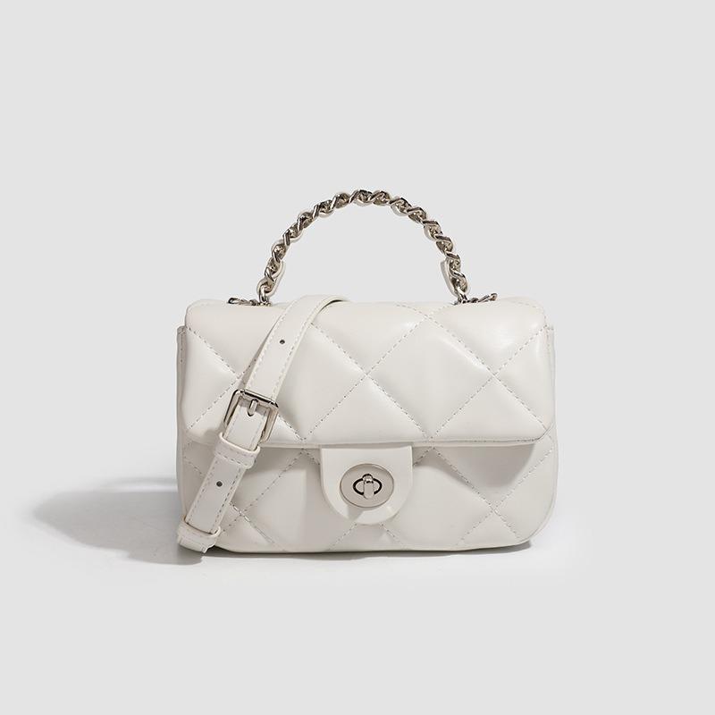 Qianmo Chuxing Small Square Bag Niche Design Pearlescent Fabric Diamond Handbag Women's Crossbody Bag for Daily Outings