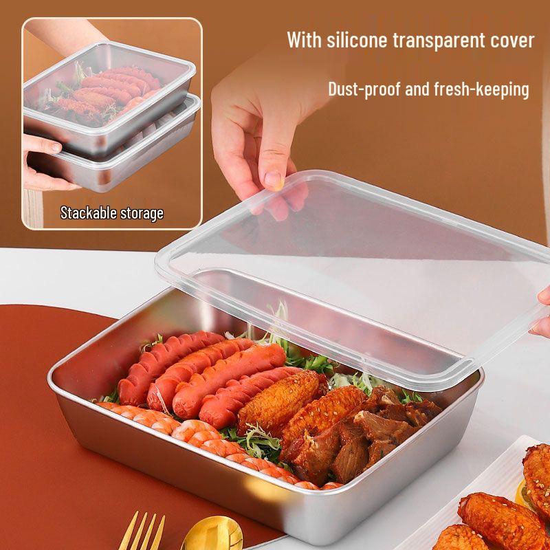 Rectangular Stainless Steel Barbecue Tray