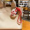 Cute Christmas Themed Pu Keychains Cartoon Designs Sturdy Lanyard Perfect For Holiday Gifting Bag Decor Daily Use