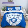SC Bastia Pattern Bedding Home Decoration Birthday Gift (1 * duvet cover + 2 * pillowcase, without core)