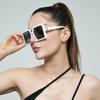 Large Frame Glasses, No Makeup Artifact, Beige Sunglasses, Women'S High-End Sunglasses