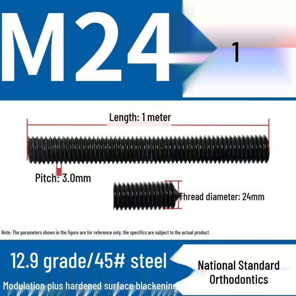 High-Strength Full Thread Lead Screw, 10.9 & 12.9 Grade, M8, National Standard