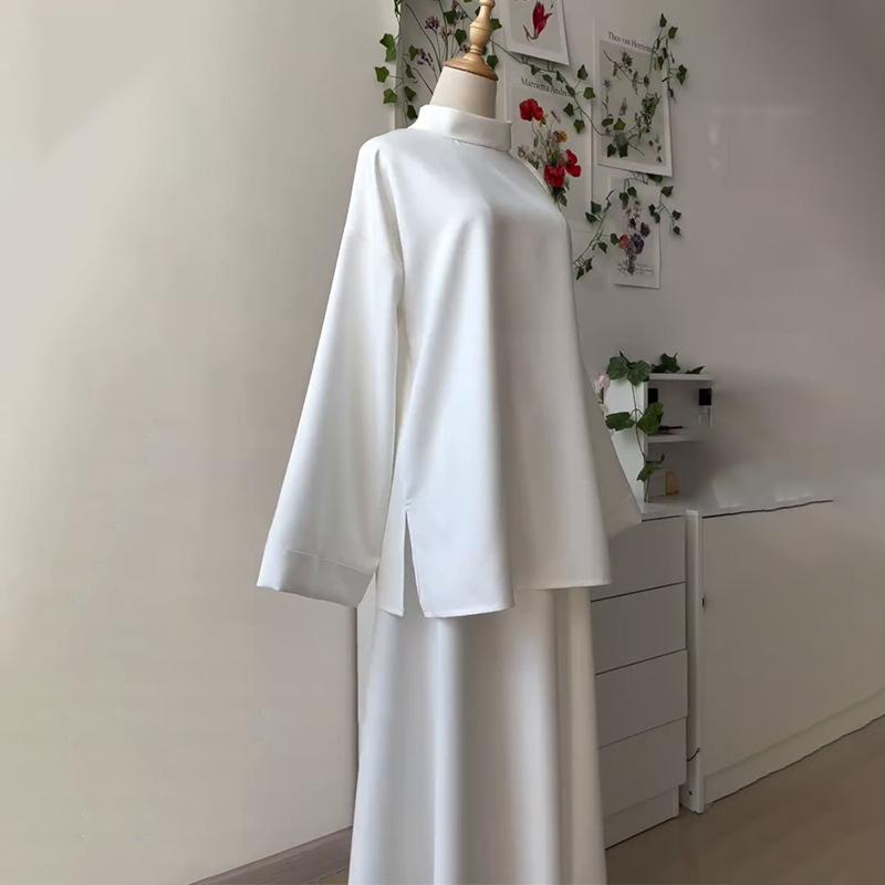 2025 European and American Amazon Cross-border Women's New Elegant and Sophisticated Comfortable Loose Casual Solid Color Suit Dress