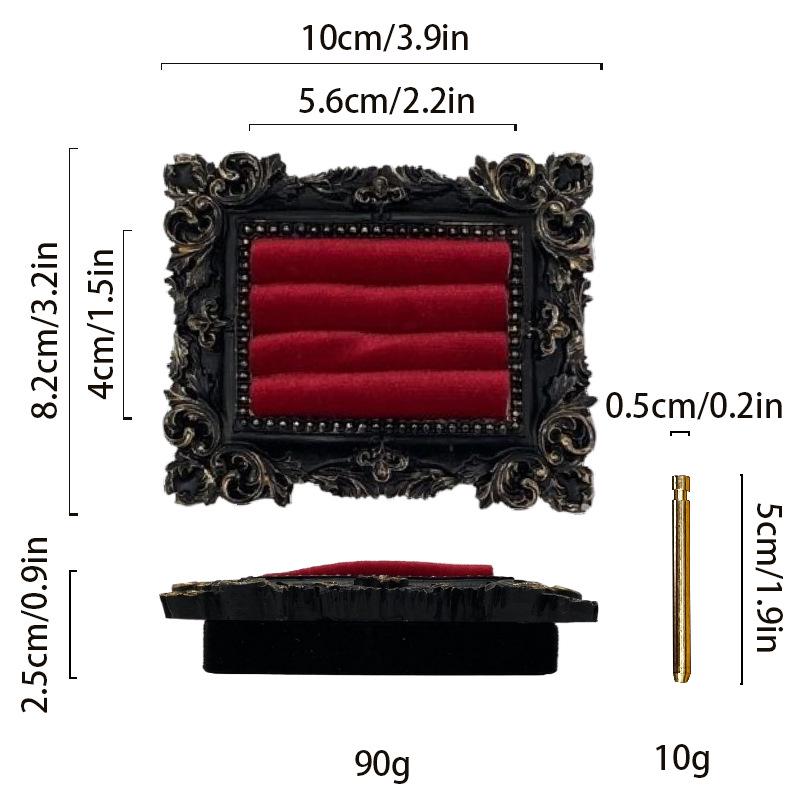 Victorian Style Black & Gold Frame Earrings, Ring, and Jewelry Holder Display