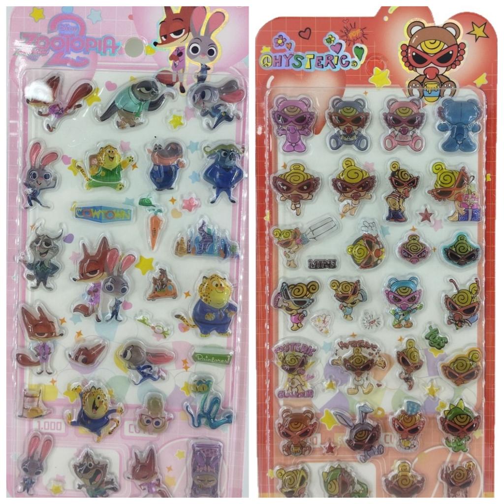 Cute 3D Cartoon Doraemon & Zootopia Stickers, Kids Reward & Journal Decor, Waterproof DIY Scrapbooking Stickers for Crafts