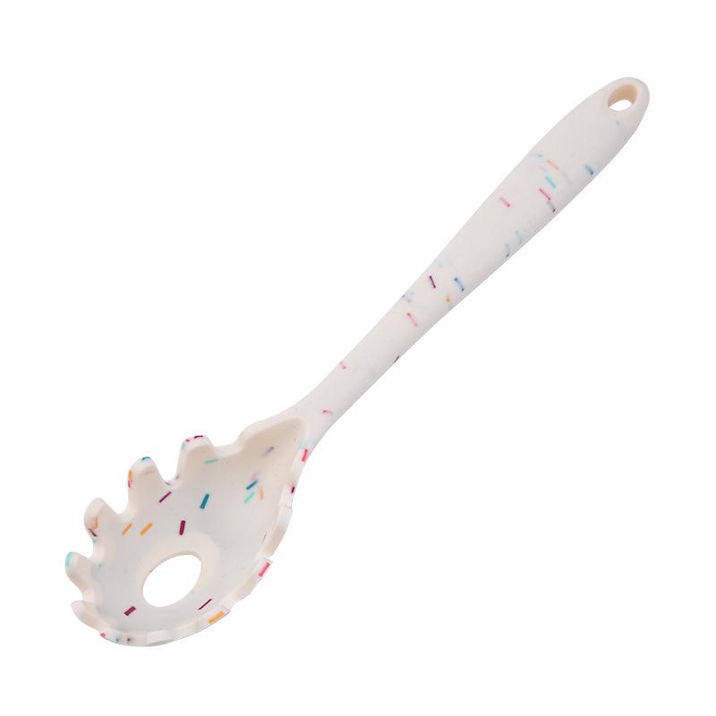 Silicone Kitchen Utensils Set: 6-Piece Non-Stick Color Dot Shovel, Spoon, and Steak Shovel.