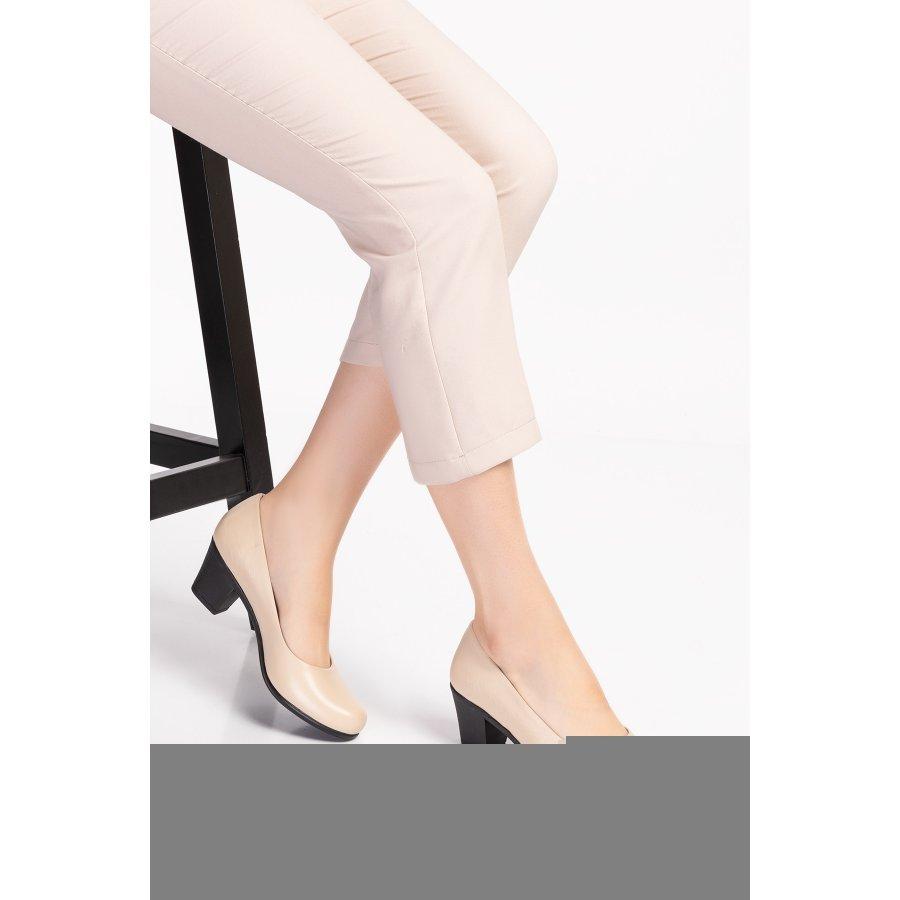 Women's Genuine Leather Mid Heeled Shoes