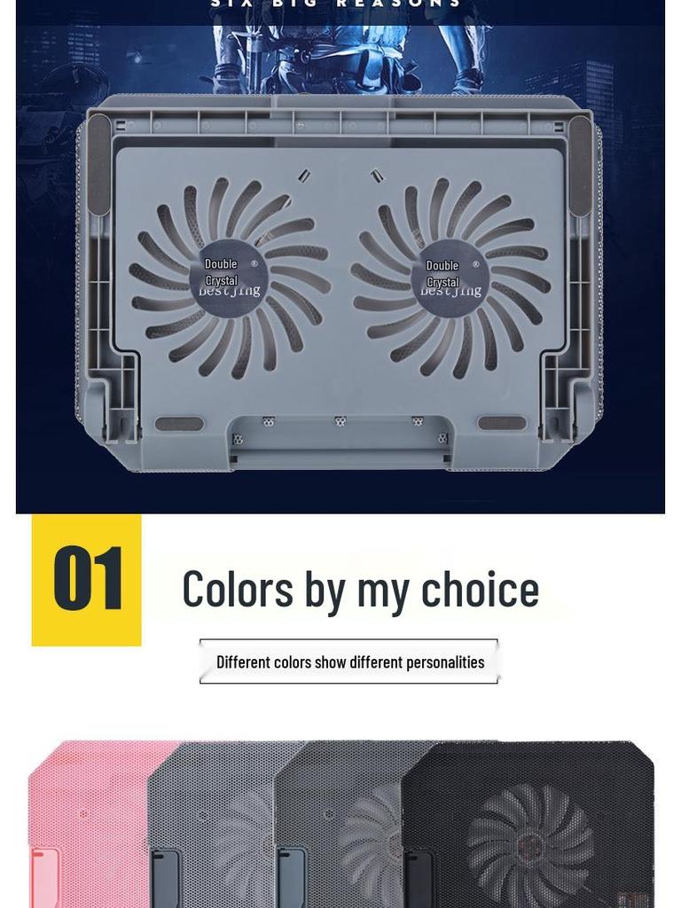 N99 Laptop Cooling Base with Adjustable Height for 14-Inch Devices