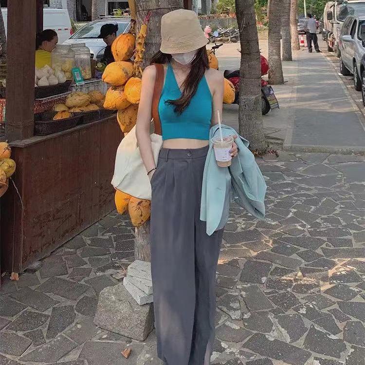 Women's Spicy Girl Style Halter Tank Top - Summer/Autumn 2025 Asia Edition