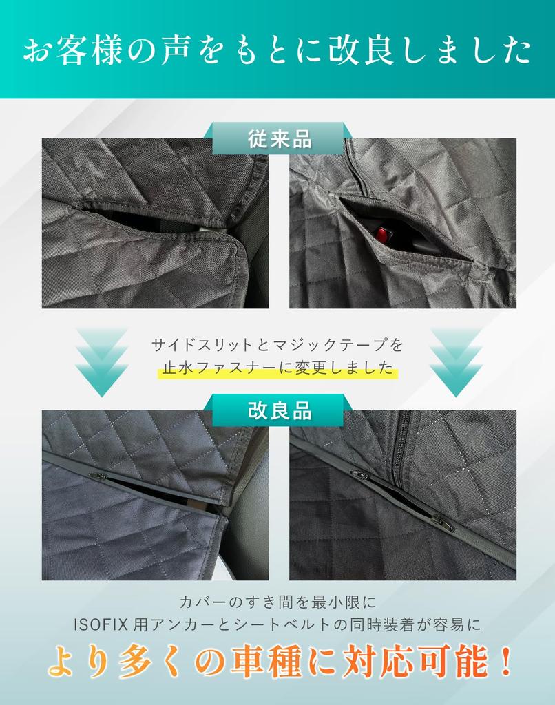 Housses de siège arrière FLIPFLAP pour Kei ISOFIX Adaptées pour et Voiture Protecteur Facile Machine Idéal pour Activités Extérieures et Camping-cars, Compatible,