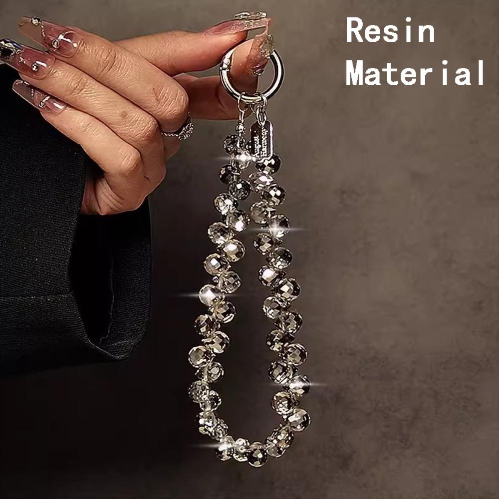Stilvoller Glitzer Kristallperlen Anhänger Transparenter Bunter Kristallperlen Schlüsselanhänger Abnehmbare Handyschlaufe Frauen Mädchen