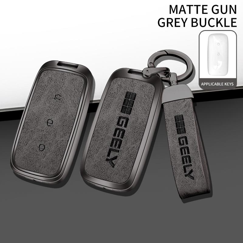 Estuche de Cuero de Aleación de Zinc para Llave de Coche Geely Galaxy Ex5 L6 L7 E5 Galaxy Starry 8 Emi No.1 Proton E.Mas E8 7 5 Llavero Estuche para Llave de Coche