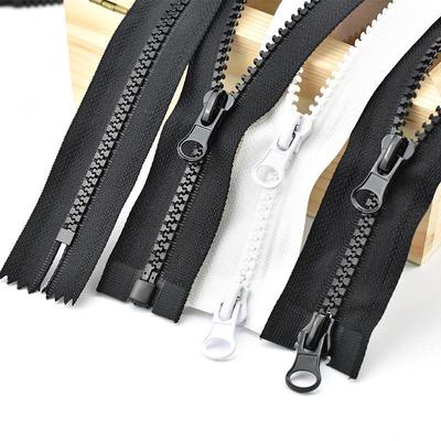 Doppelt offen Nein. 5 schwarze Harz-Reißverschlüsse für Daunenjacken, erhältlich in den Längen von 15-100 cm.