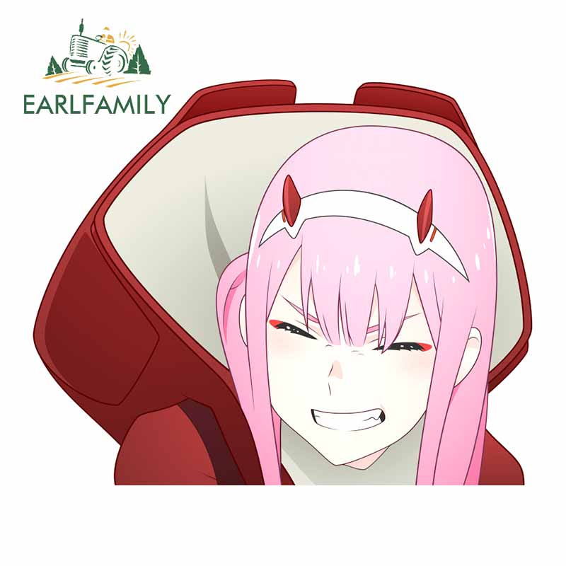 

EARLFAMILY 13 см для zero Two Darling In The Franxx Автомобиль Наклейка Виниловый материал Автомобильная наклейка Водонепроницаемый подходит для VAN RV