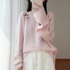 2026 Autumn/Winter Pure Wool Embroidered Loose Knit Pullover