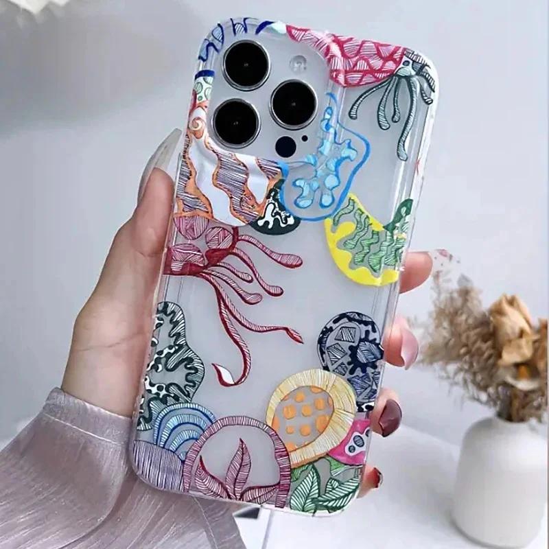 Summer Ocean Turtle Pattern Transparent TPU Phone Case For  Redmi Note 12 4G 11 13 Pro Plus 5G 11S 12S 10S Airbag Cover