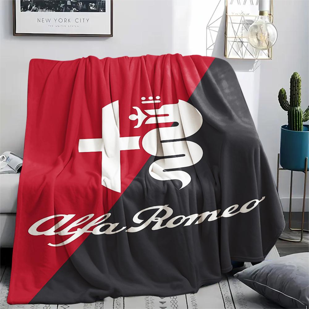 1 pièce Couverture en flanelle avec imprimé Alpha Romeo, Haute qualité, Toutes saisons, Décoration d'intérieur, Chaleur et Confort, Parfait pour les cadeaux de Noël