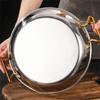 Stainless Steel Seafood Rice Pot Binaural Handle Stock Pot Hammer Grain Seafood Paella Pan  Cooking