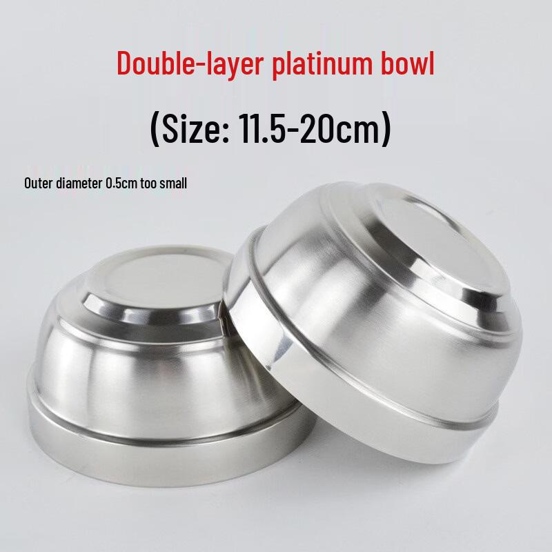 Lion Search 11.5cm Double-Layer Anti-Scald 201 Stainless Steel Bowls (3-Pack)